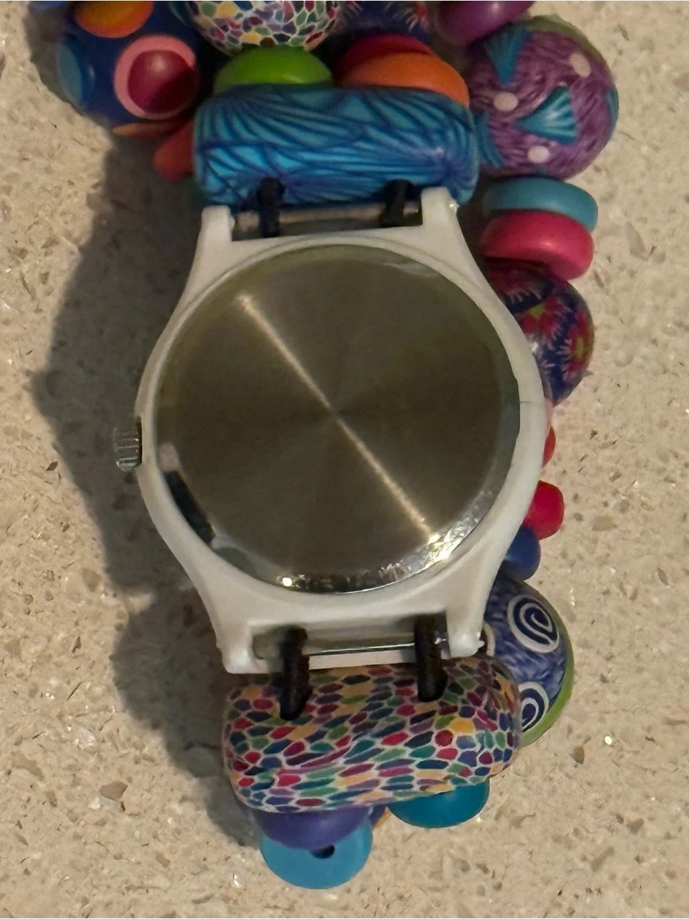 Vintage Brown Dog Designs Whimsical Colorful Polymer Clay Beaded Statement Watch